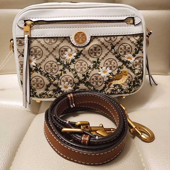 NWT ~🌻VERY RARE🌻Tory Burch T Monogram Jacquard Embroidered Crossbody & Wallets - Picture 3 of 16